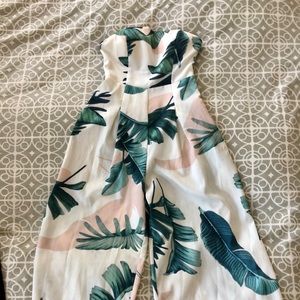 Palm tree floral jumpsuit